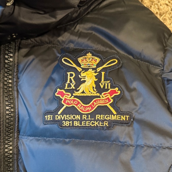 Black Puffer Coat with Embroidered Logo - Picture 4 of 8